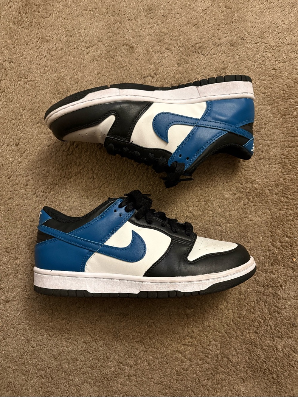 Nike Dunk Low GS White Industrial Blue Black Kids Shoes DH9765-104 Size 6Y